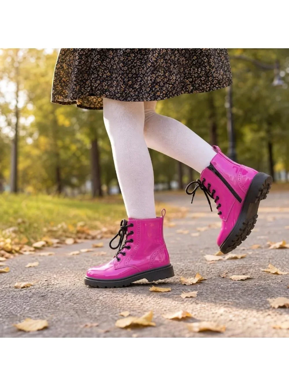 Unisex Kids Combat Boots with Zipper | Lace-Up, Slip-Resistant, Stylish